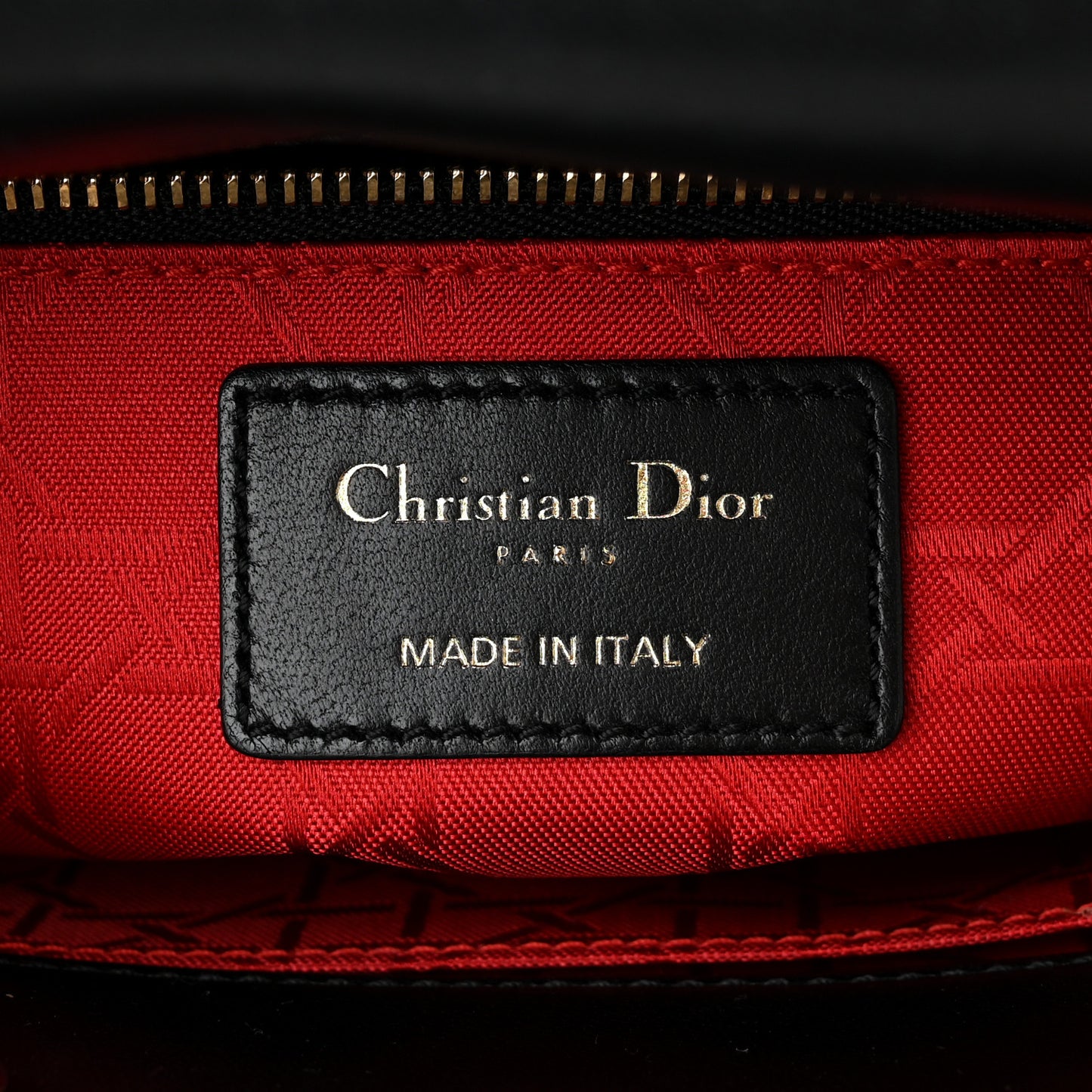 CHRISTIAN DIOR Lambskin Cannage Small My ABCDior Lady Dior Black