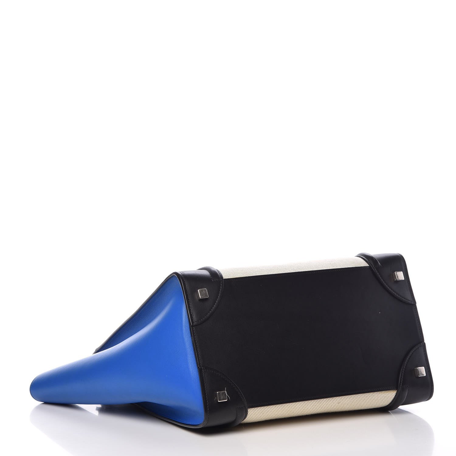 Celine Canvas Smooth Calfskin Mini Tri-Color Luggage Indigo 4 of 12