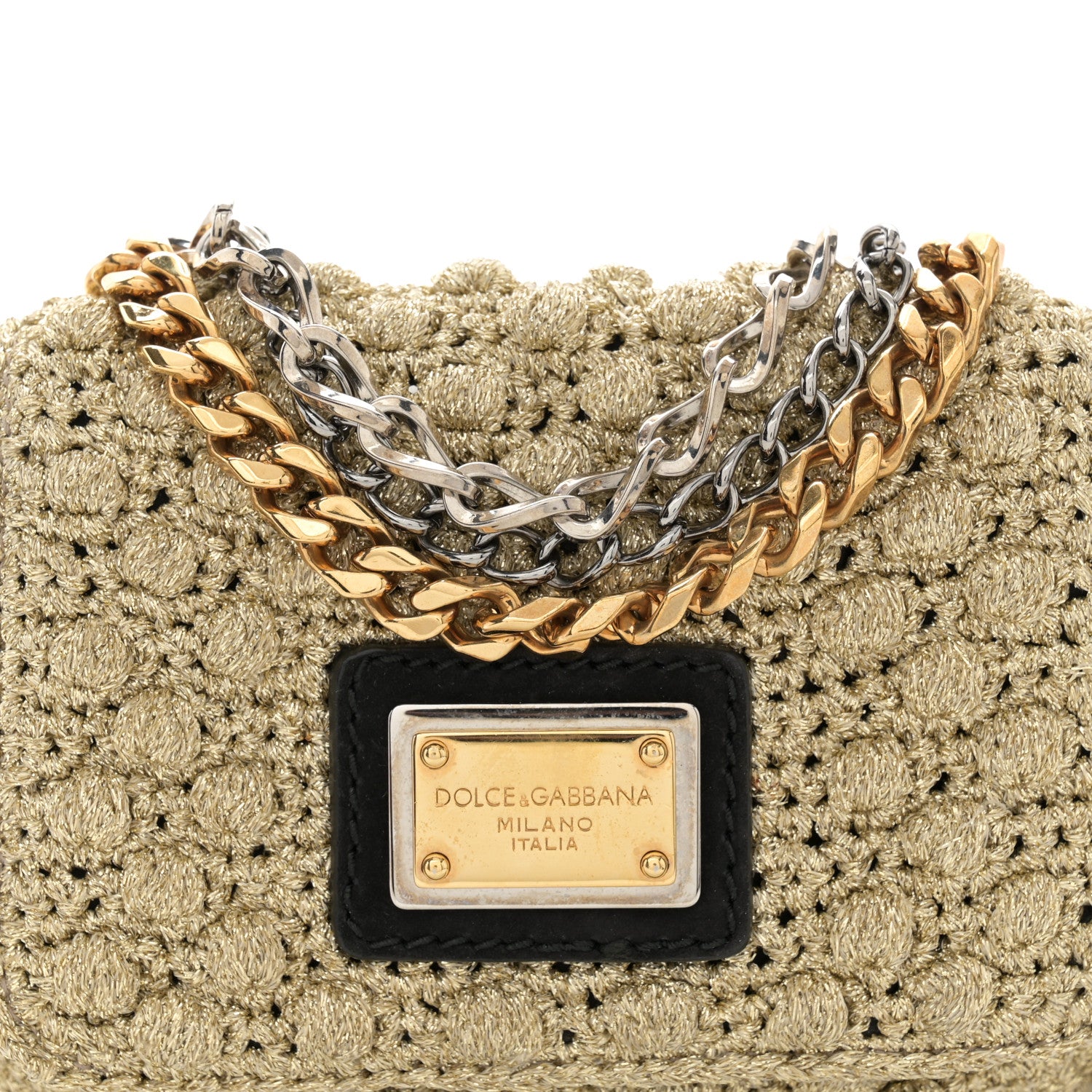 Dolce & Gabbana Woven Raffia Sicily Micro Crochet Flap Bag 7 of 9