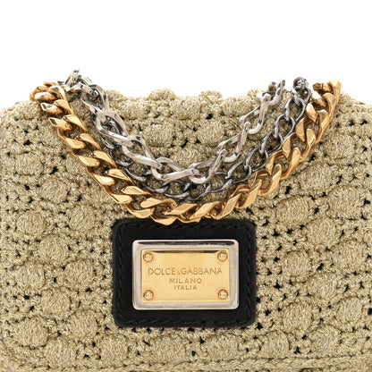 Dolce & Gabbana Woven Raffia Sicily Micro Crochet Flap Bag 7 of 9