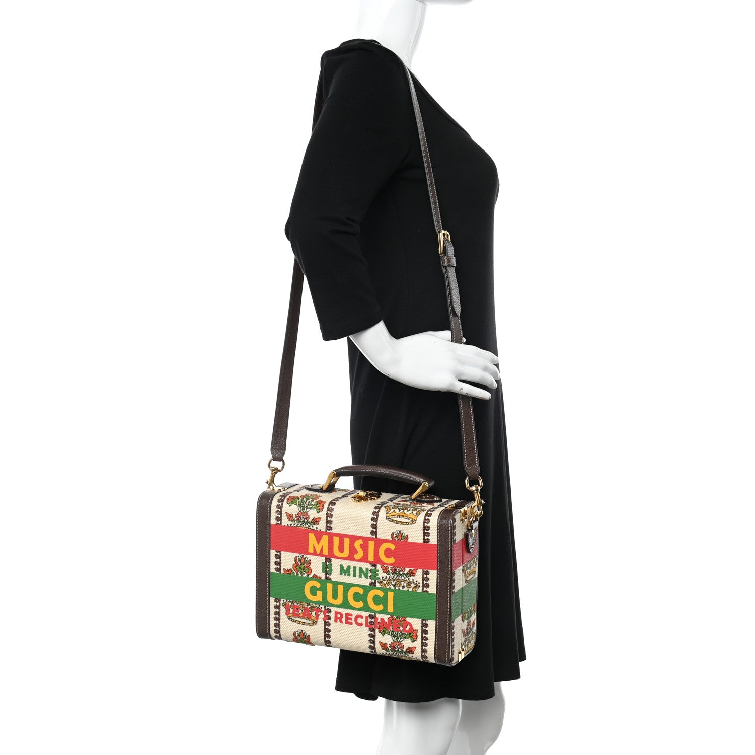 Gucci Canvas Calfskin 100 Centennial Music Beauty Case Multicolor 2 of 13