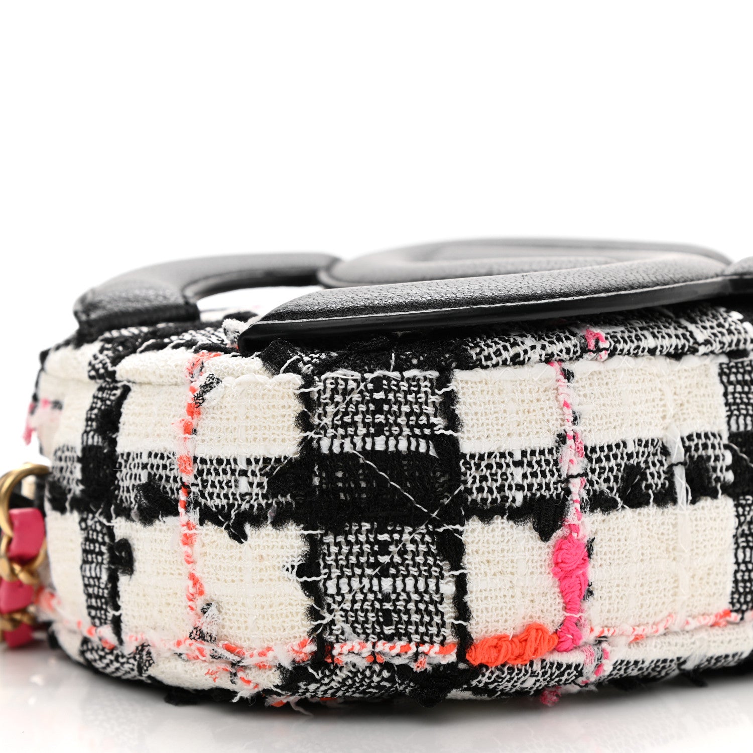 Chanel Tweed Lambskin Quilted Coco Midnight Camera Case White Black Multicolor 9 of 12