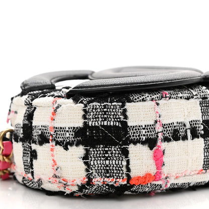 Chanel Tweed Lambskin Quilted Coco Midnight Camera Case White Black Multicolor 9 of 12