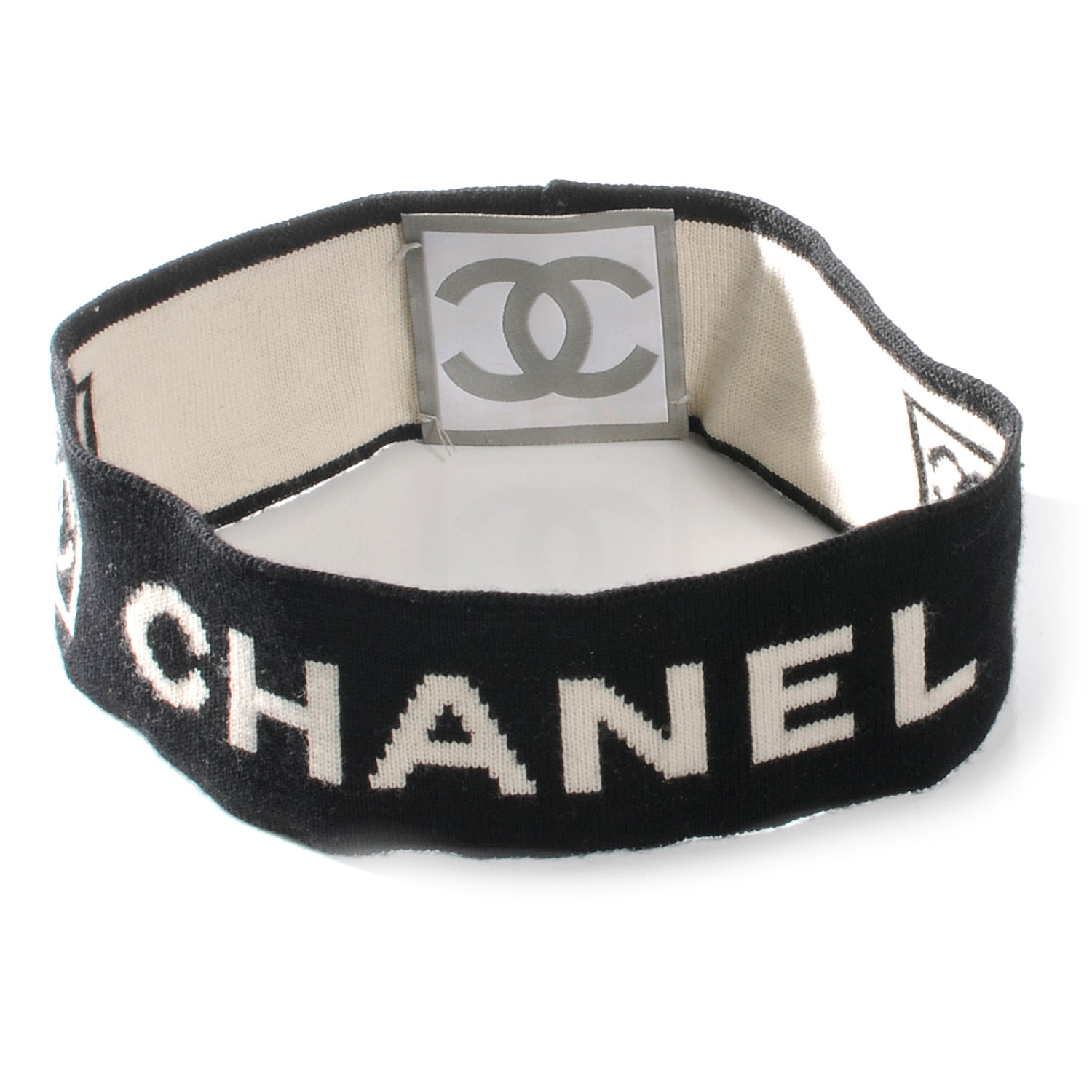 Chanel Knit CC Head Band Black Beige 53856 – FASHIONPHILE