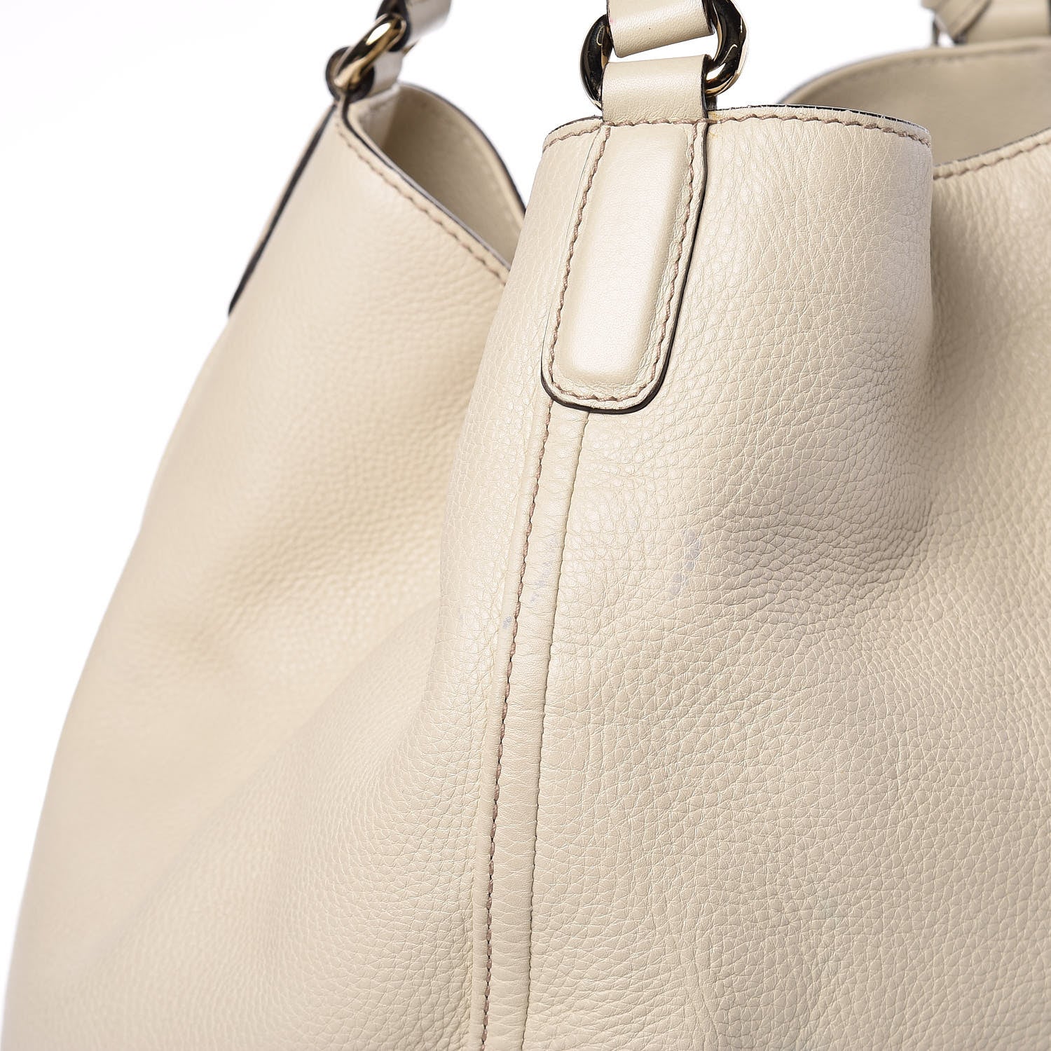 Gucci Pebbled Calfskin Medium Soho Shoulder Bag Off White 14 of 18