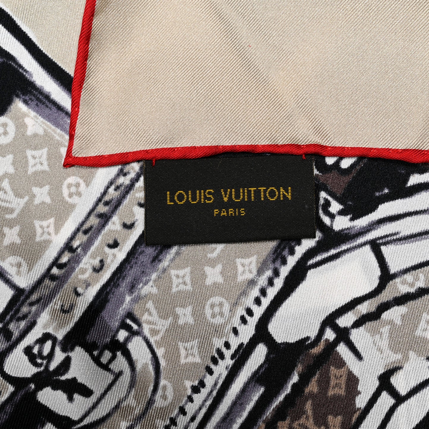 Silk Monogram Trunks Square Scarf Brown