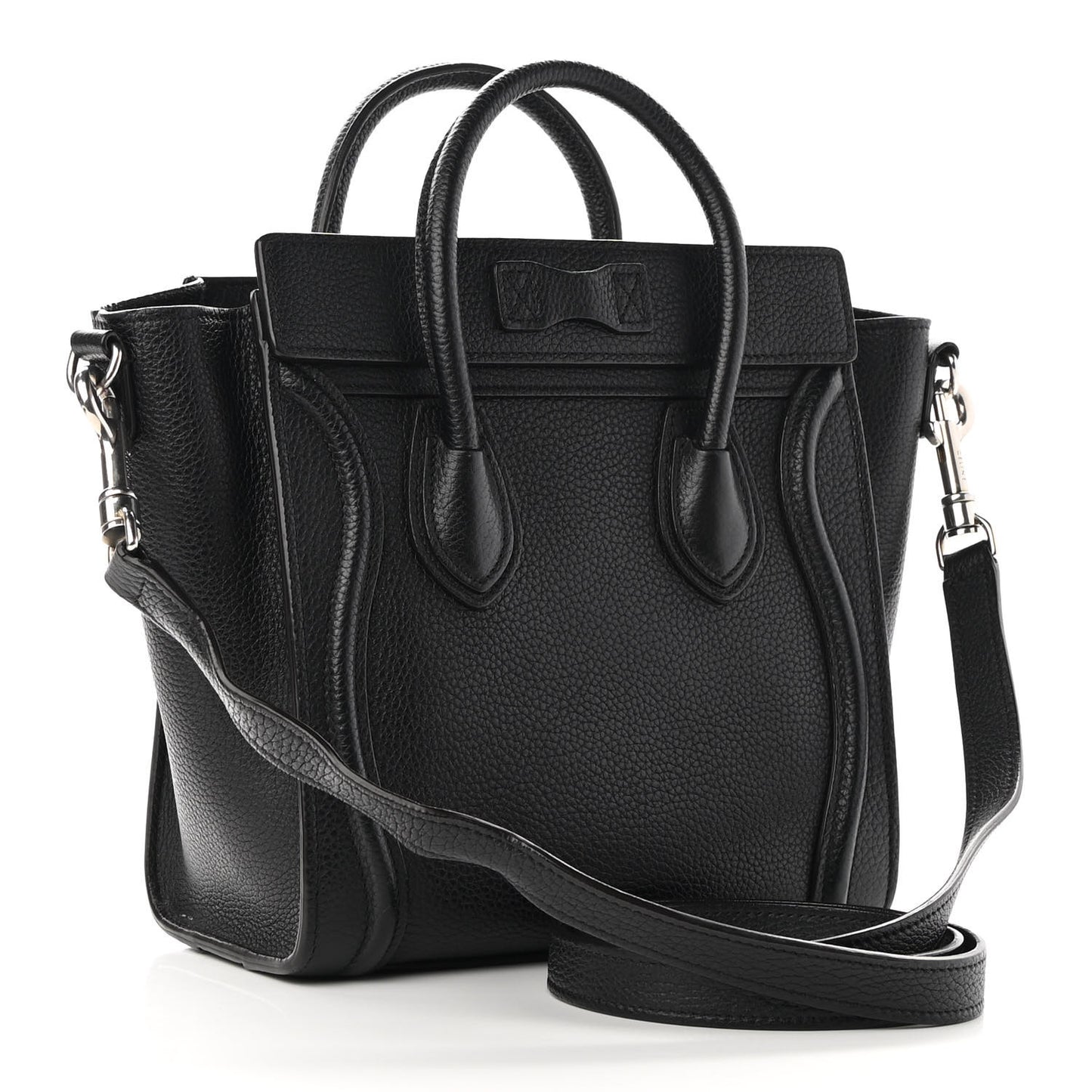 Drummed Calfskin Nano Luggage Black