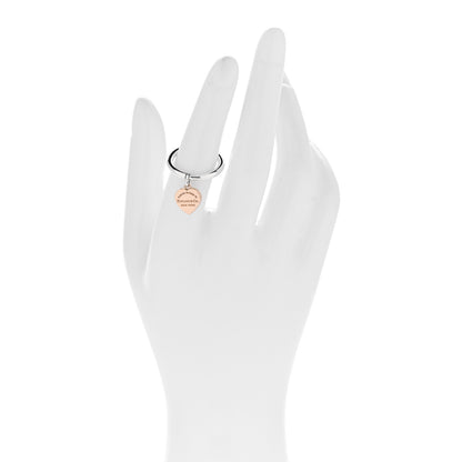 Tiffany Sterling Silver Rubedo Return to Tiffany Heart Charm Ring 50 5.5 2 of 4