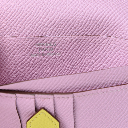Hermes Epsom Verso Bearn Compact Wallet Lime Mauve Silvestre 6 of 8