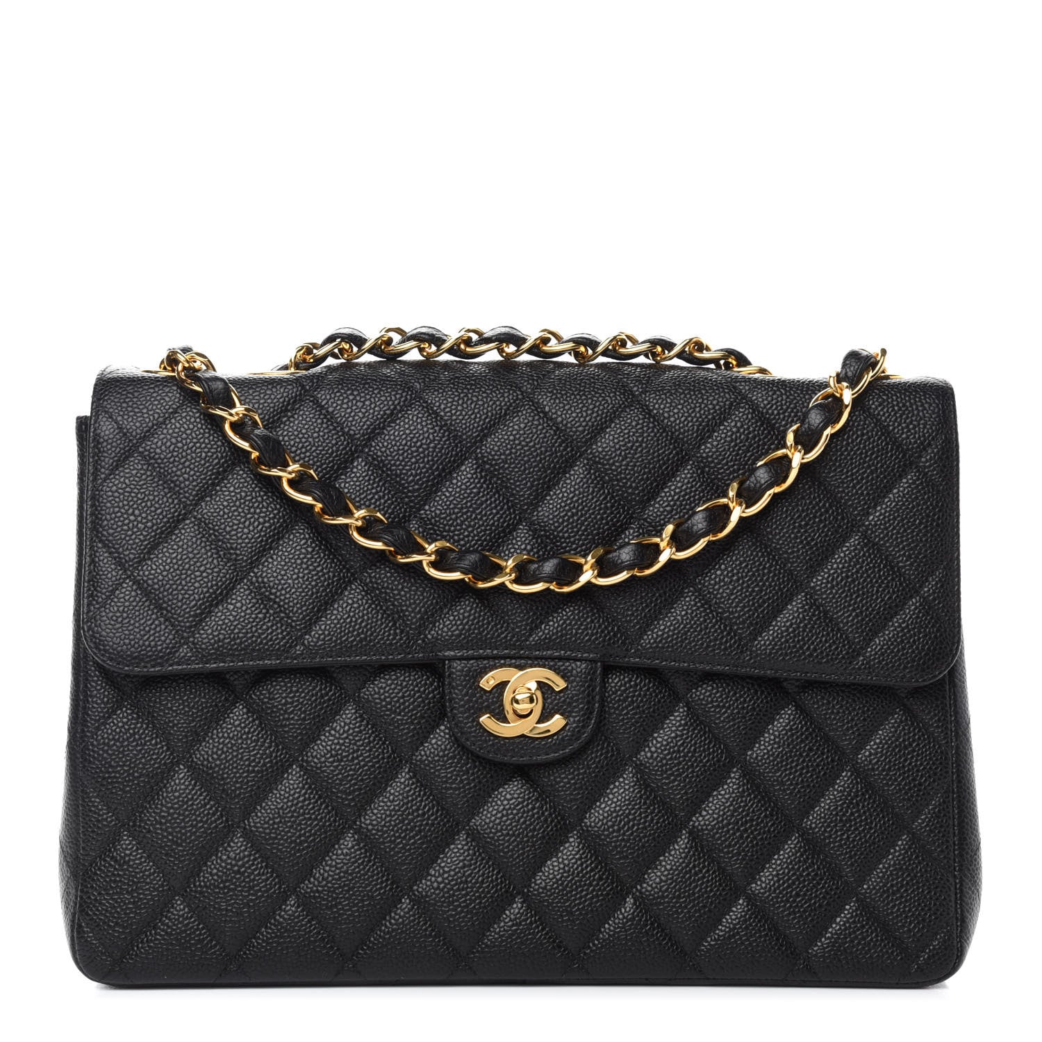 Chanel Caviar Quilted Jumbo Single Flap Black 1 of 10