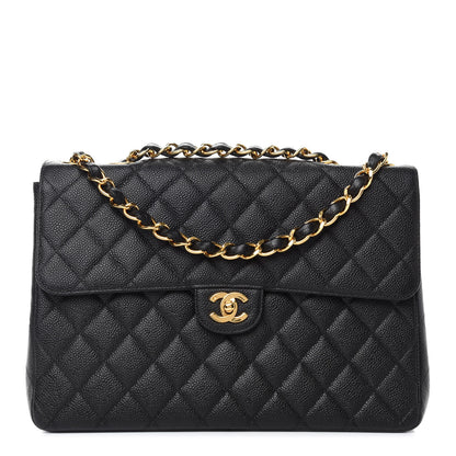Chanel Caviar Quilted Jumbo Single Flap Black 1 of 10