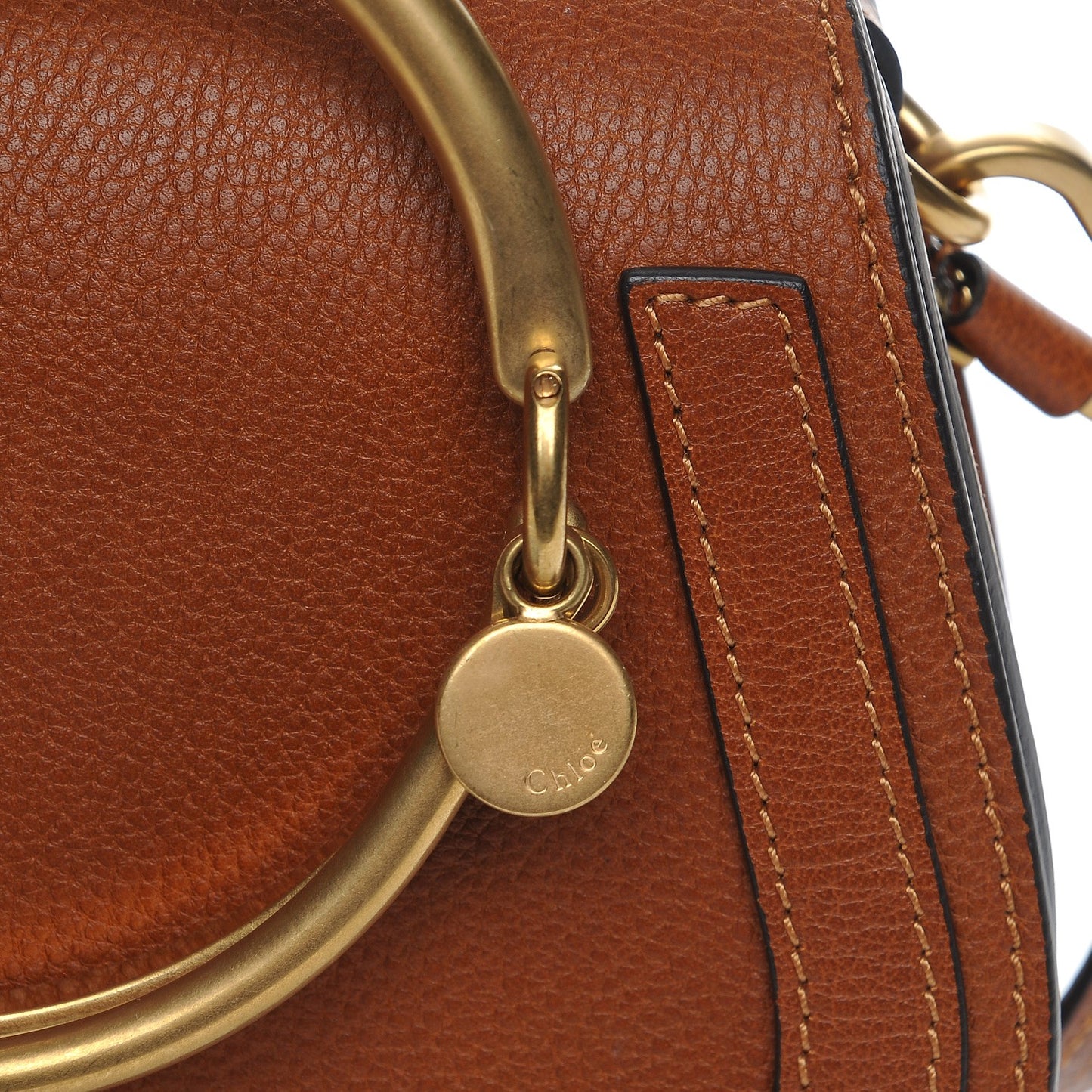 Calfskin Suede Small Nile Bracelet Bag Caramel