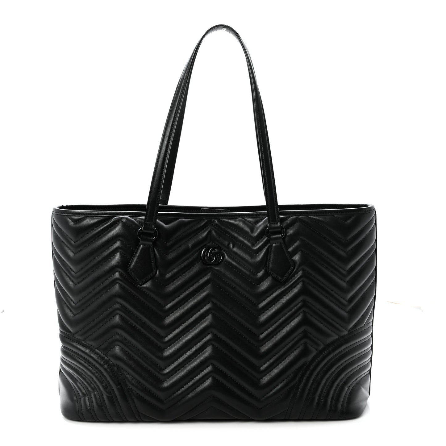 Calfskin Matelasse Monochrome Large GG Marmont Tote Bag Black