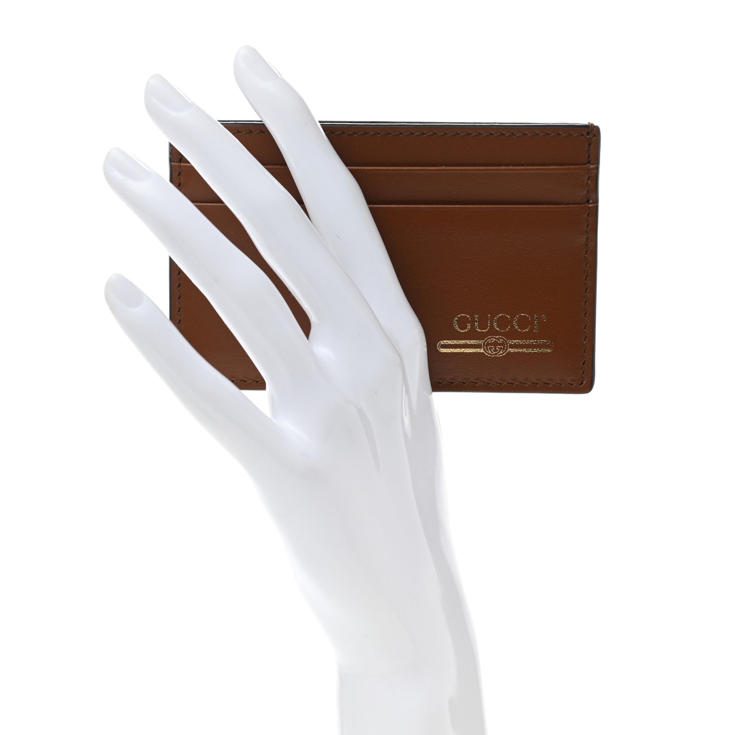 Gucci Plutone Calfskin Logo Card Holder Cuir 2 of 7