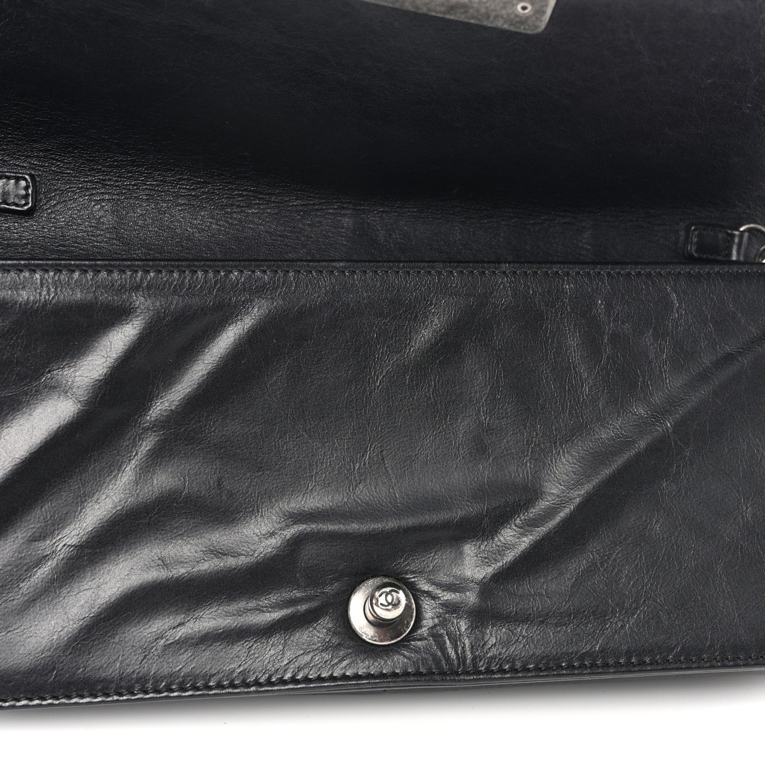 Chanel Calfskin Double Stitch Boy Clutch With Removable Chain Black 11 of 11
