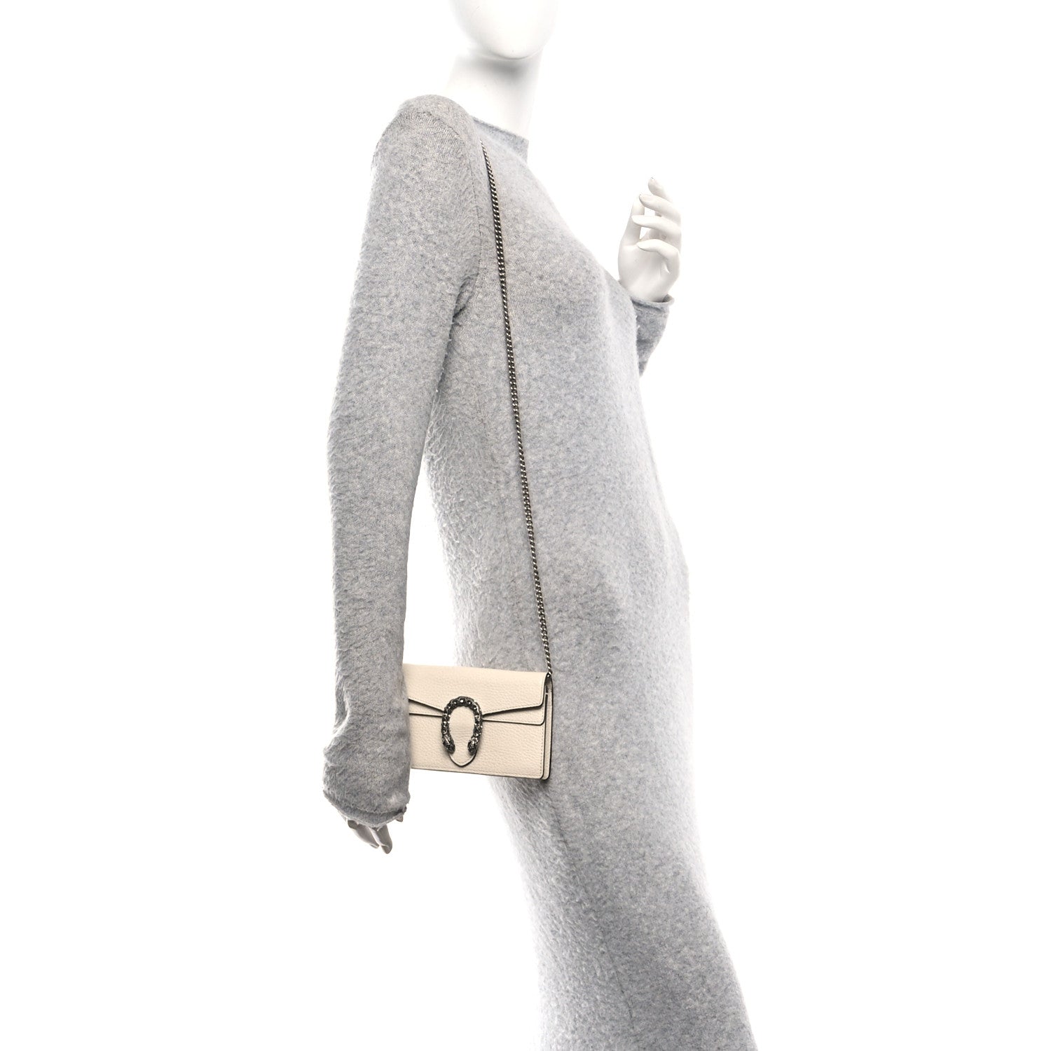 Gucci Dollar Calfskin Crystal Super Mini Dionysus Shoulder Bag Mystic White Black Diamond 2 of 9