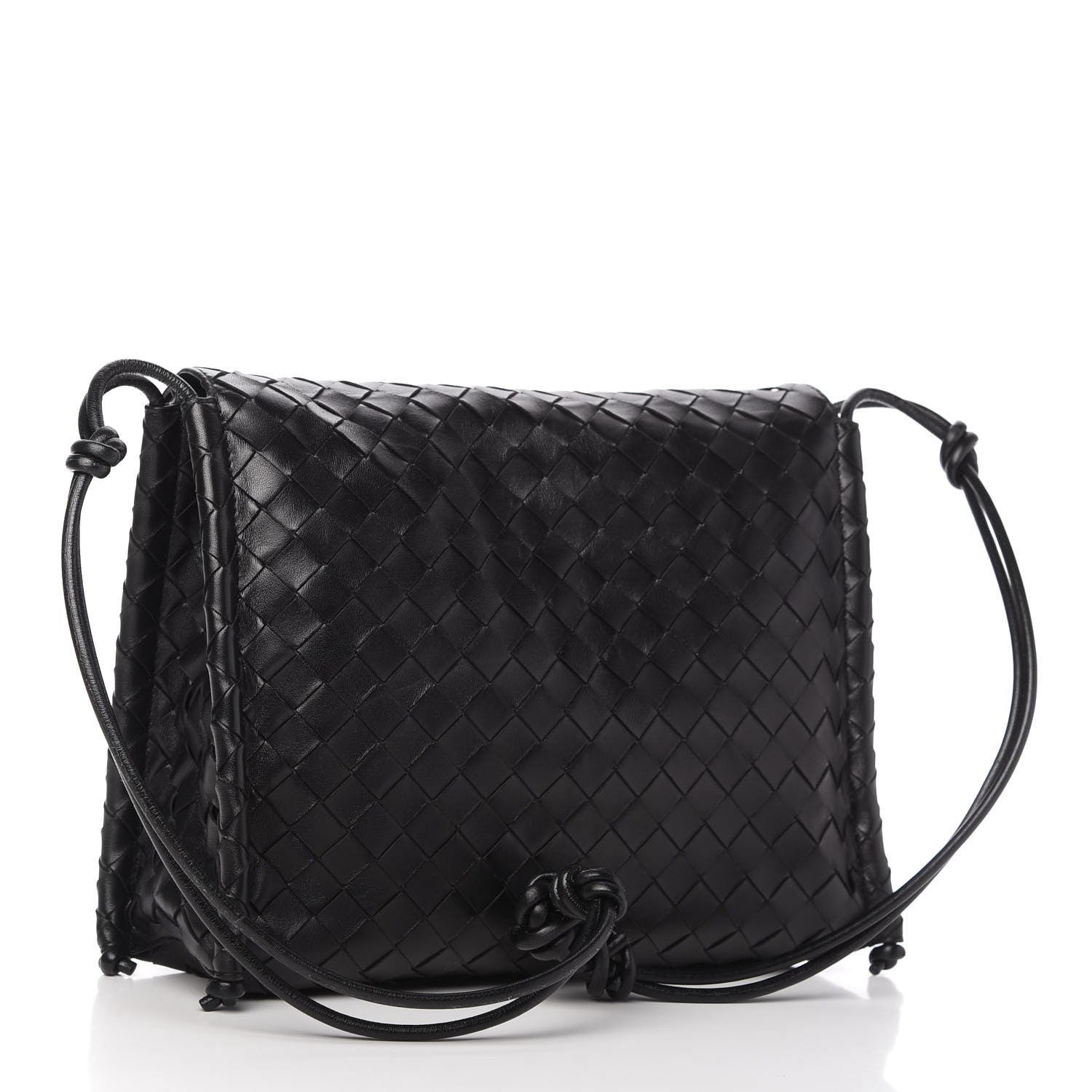 Bottega Veneta Nappa Intrecciato Medium Knot Flap Crossbody Black 3 of 10
