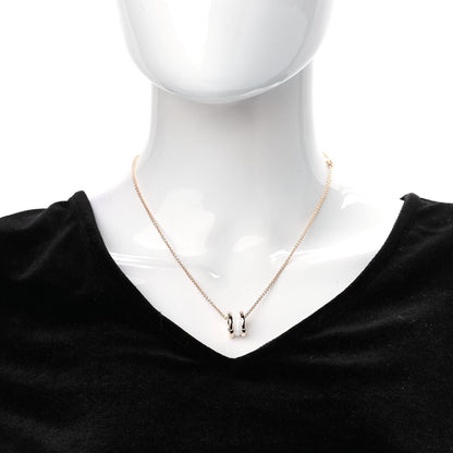 Bulgari 18K Rose Gold White Ceramic B.Zero1 Pendant Necklace 2 of 7