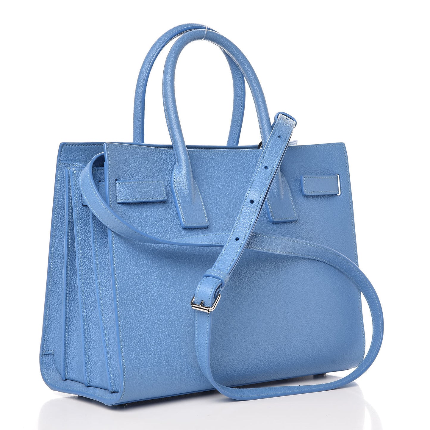 Grained Calfskin Baby Sac De Jour Blue Clair