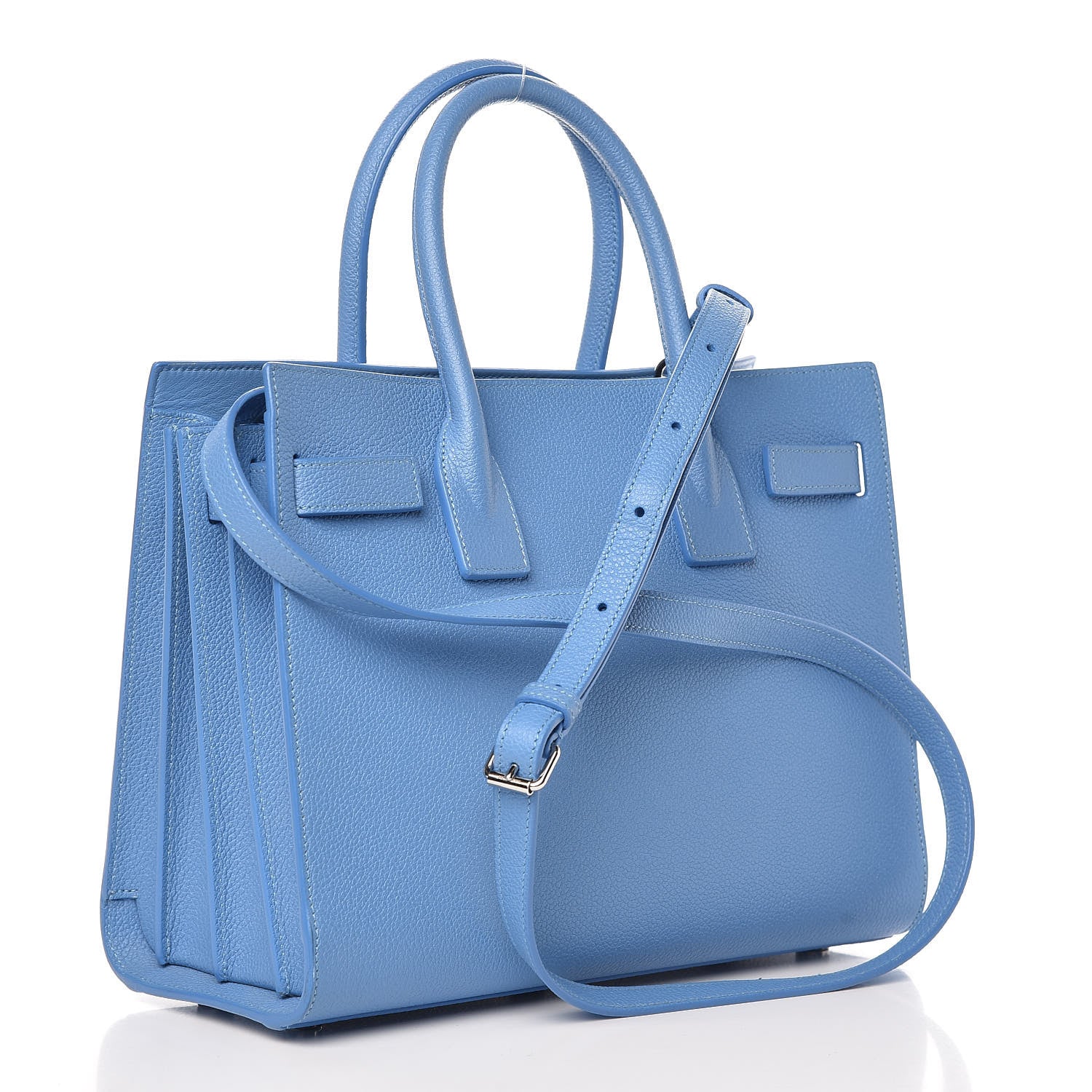 Saint Laurent Grained Calfskin Baby Sac De Jour Blue Clair 4 of 13