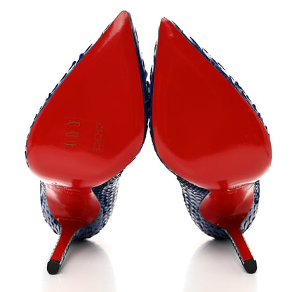 Christian Louboutin Snakeskin Pigalle 120 Pumps 38 Crystal 6 of 8