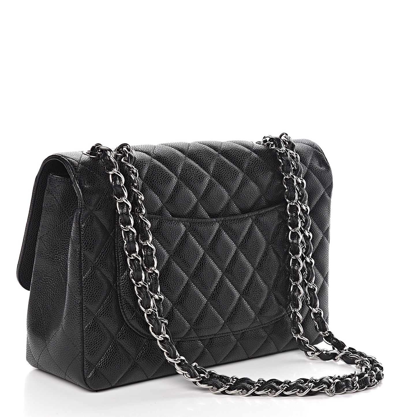 Caviar Quilted Jumbo Single Flap Black