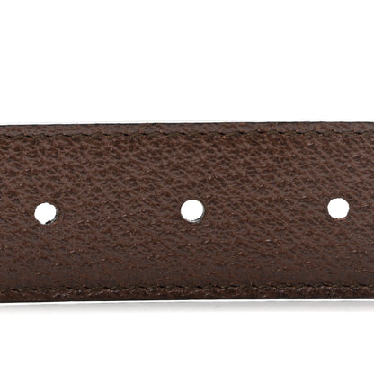 Gucci GG Supreme Monogram Textured Dollar Calfskin Squared Interlocking G 30mm Reversible Belt 85 34 Beige Ebony New Acero 6 of 9