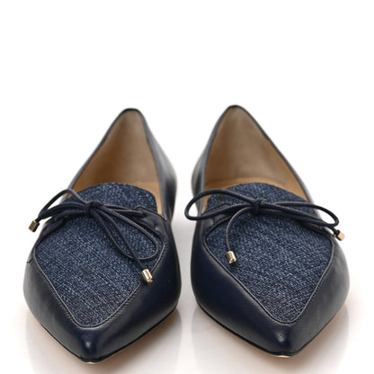 Jimmy Choo Nappa Pointy Toe Genna Flats 36.5 Blue 2 of 7