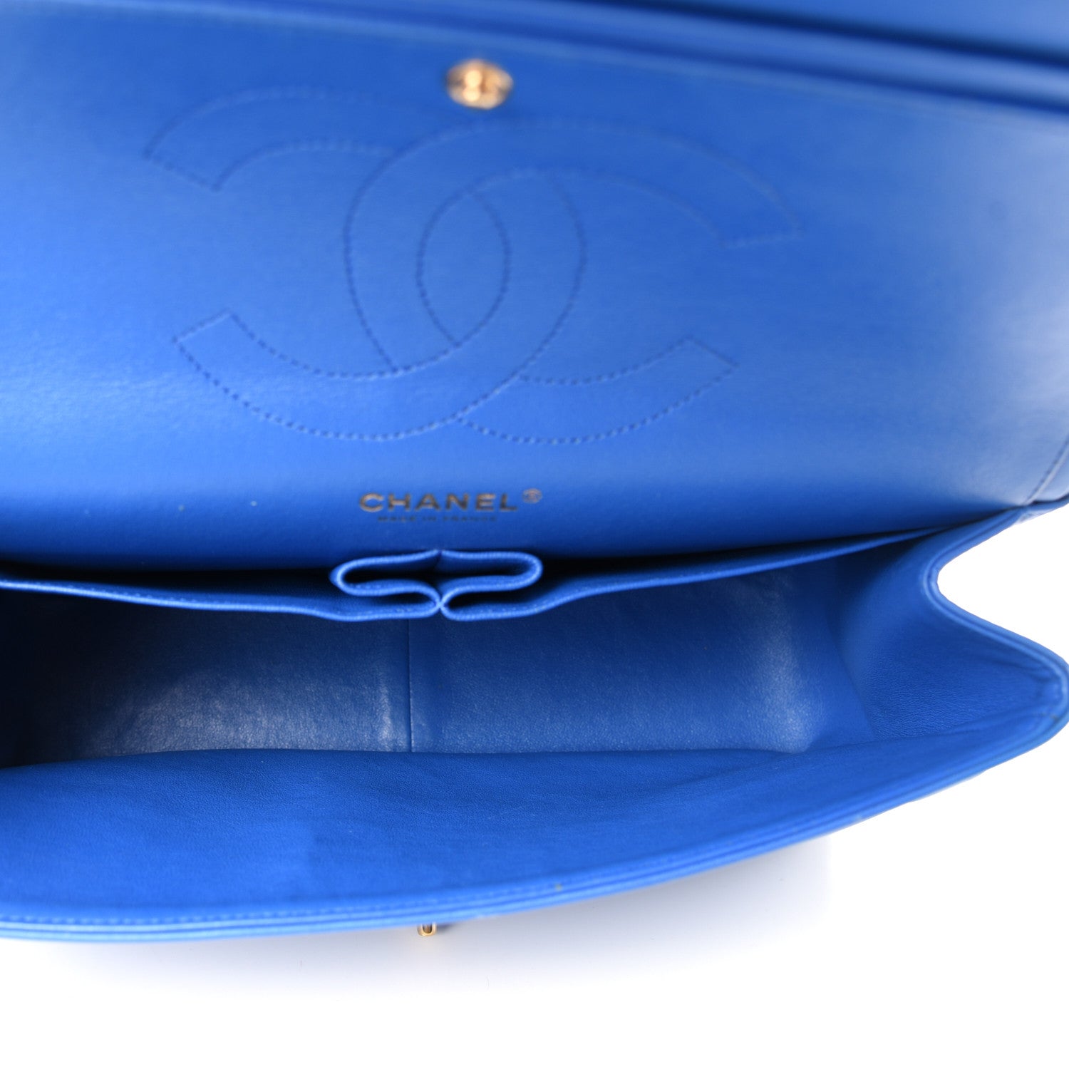 Chanel Lambskin Quilted Jumbo Double Flap Blue 5 of 10