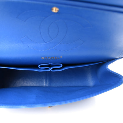 Chanel Lambskin Quilted Jumbo Double Flap Blue 5 of 10