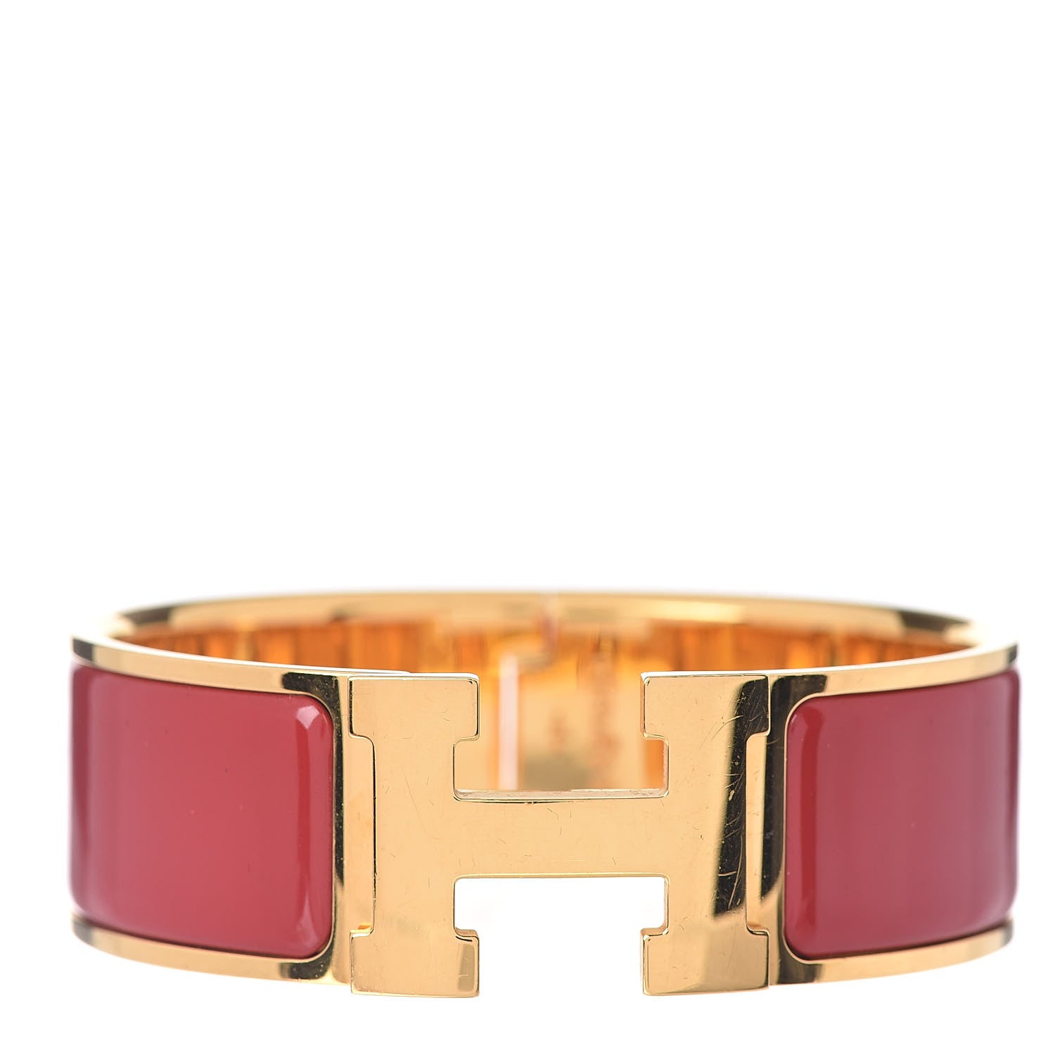 Hermes Enamel Wide Clic Clac H Bracelet PM Red 1 of 4