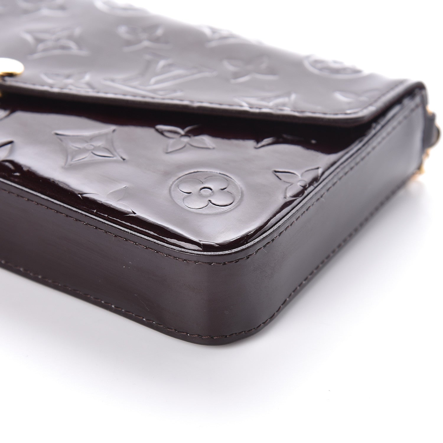 Louis Vuitton Vernis Pochette Felicie Chain Wallet Amarante 9 of 10