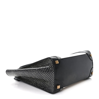 Celine Polka Dot Snakeskin Smooth Calfskin Micro Luggage Black White 4 of 10