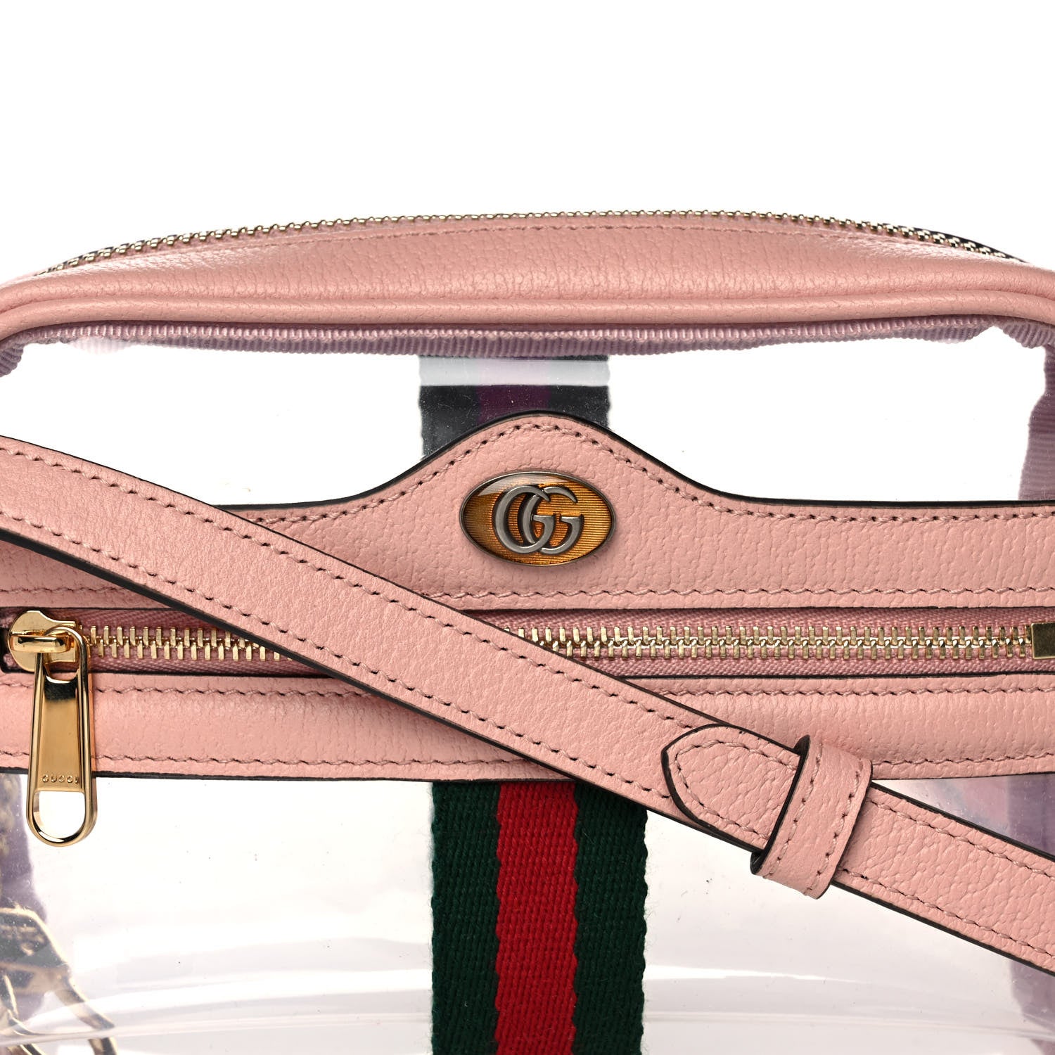 Gucci Vinyl Web Mini Ophidia Transparent Shoulder Bag Perfect Pink 6 of 11