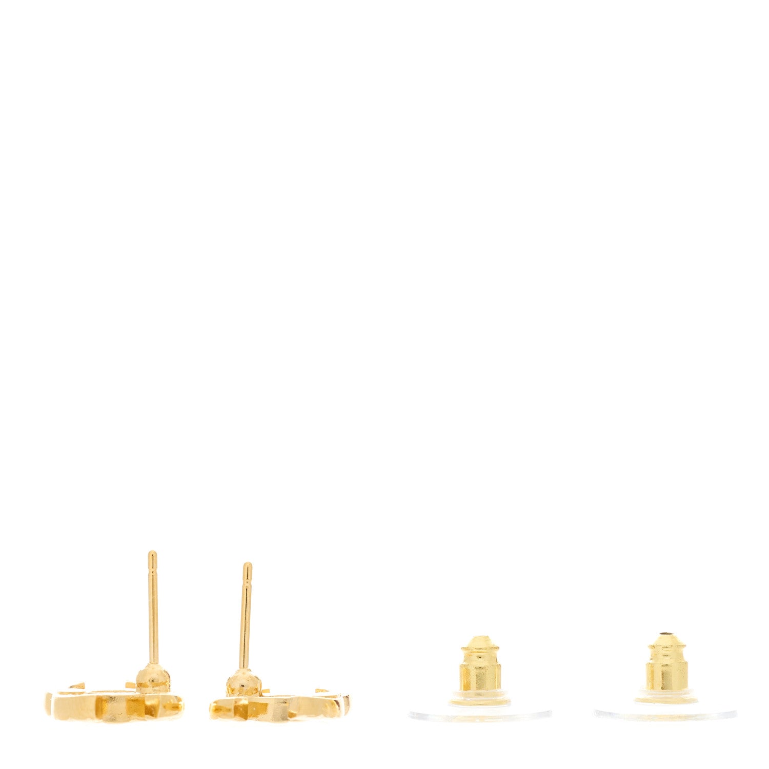 Chanel Metal Textured CC Earrings Gold 3 of 5