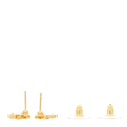 Chanel Metal Textured CC Earrings Gold 3 of 5