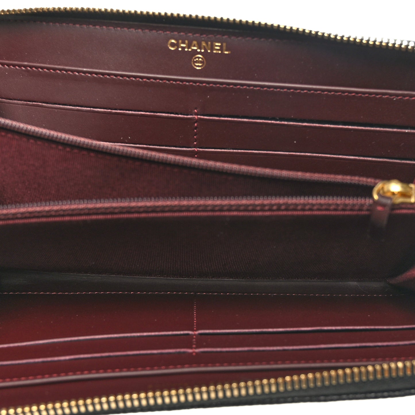 Caviar Quilted Large Gusset Zip Around Wallet Black