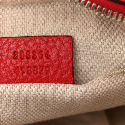 Gucci Pebbled Calfskin Small Soho Disco Bag Tabasco Red 7 of 19