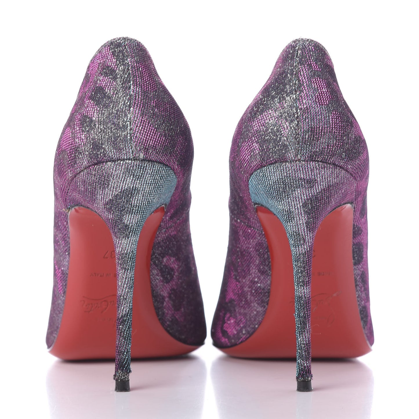 Leopard Lame Fifi 100 Pumps 37 Turquoise Violet