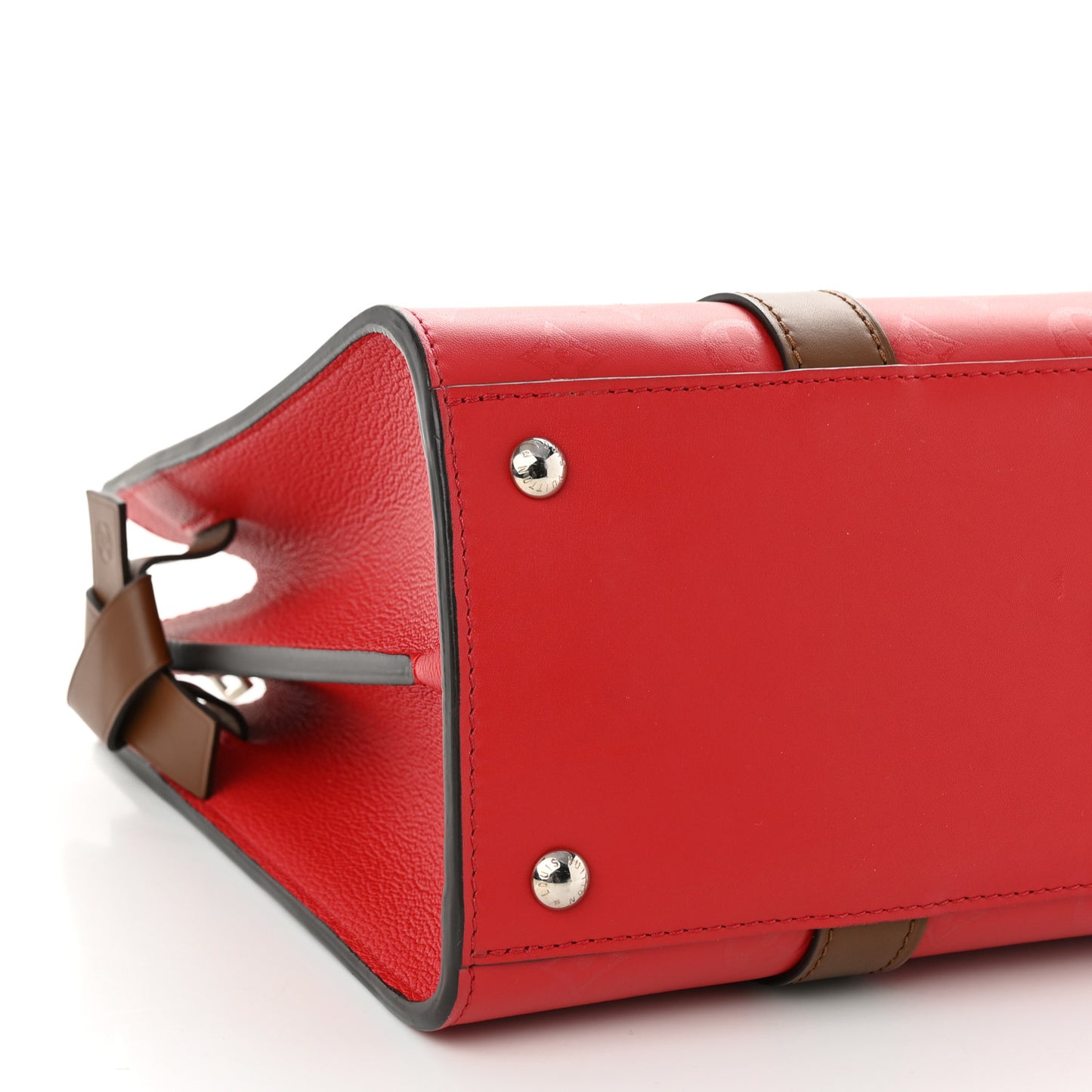 Monogram Cuir Plume Very Tote MM Rubis Noisette