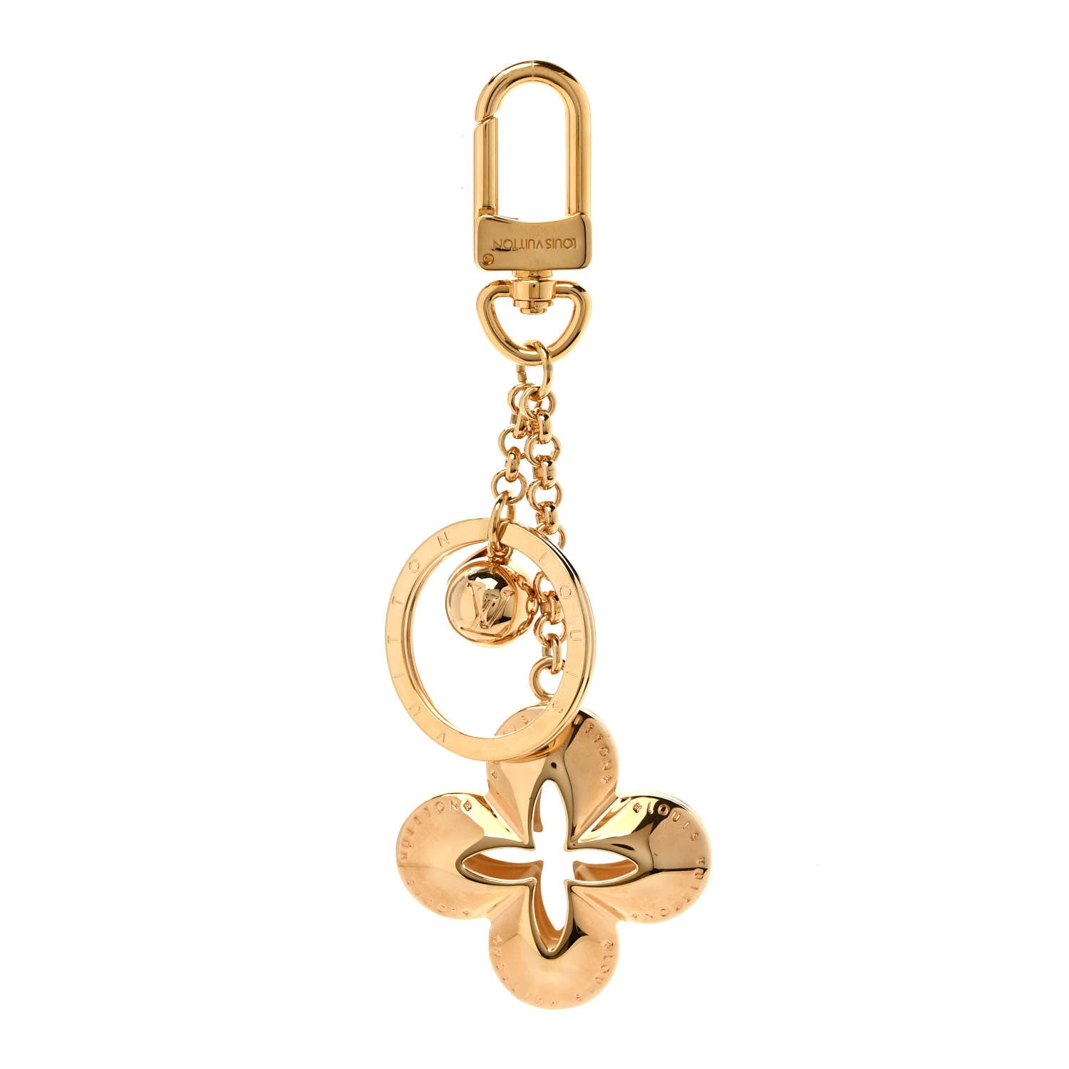 Louis Vuitton Metal Eclipse Bag Charm Key Holder Gold 1 of 3