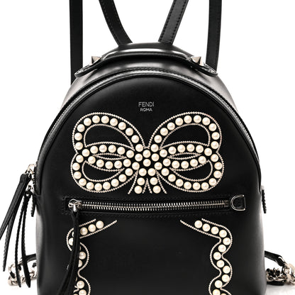 Fendi Vitello Liberty Pearl Romantic Bow Mini Backpack Black 8 of 10