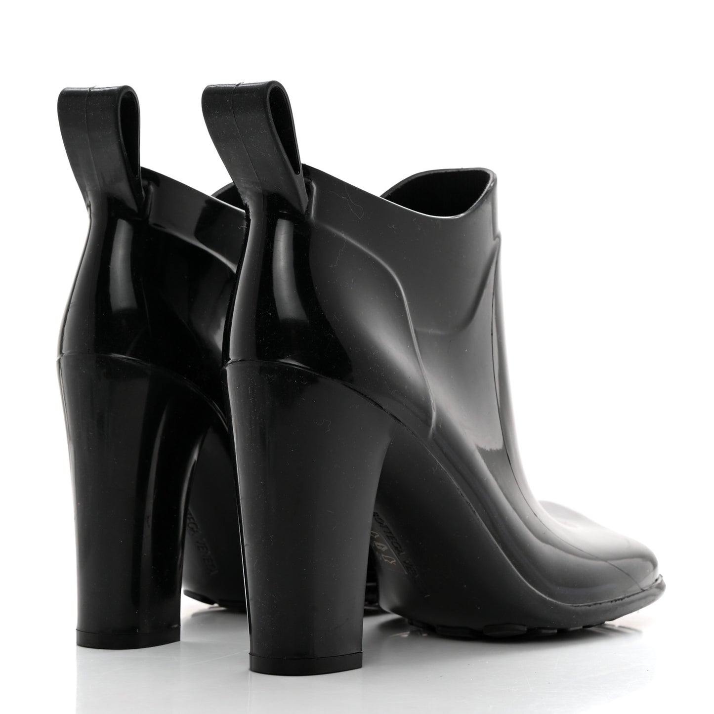 Rubber Shine Ankle Boots 39 Black