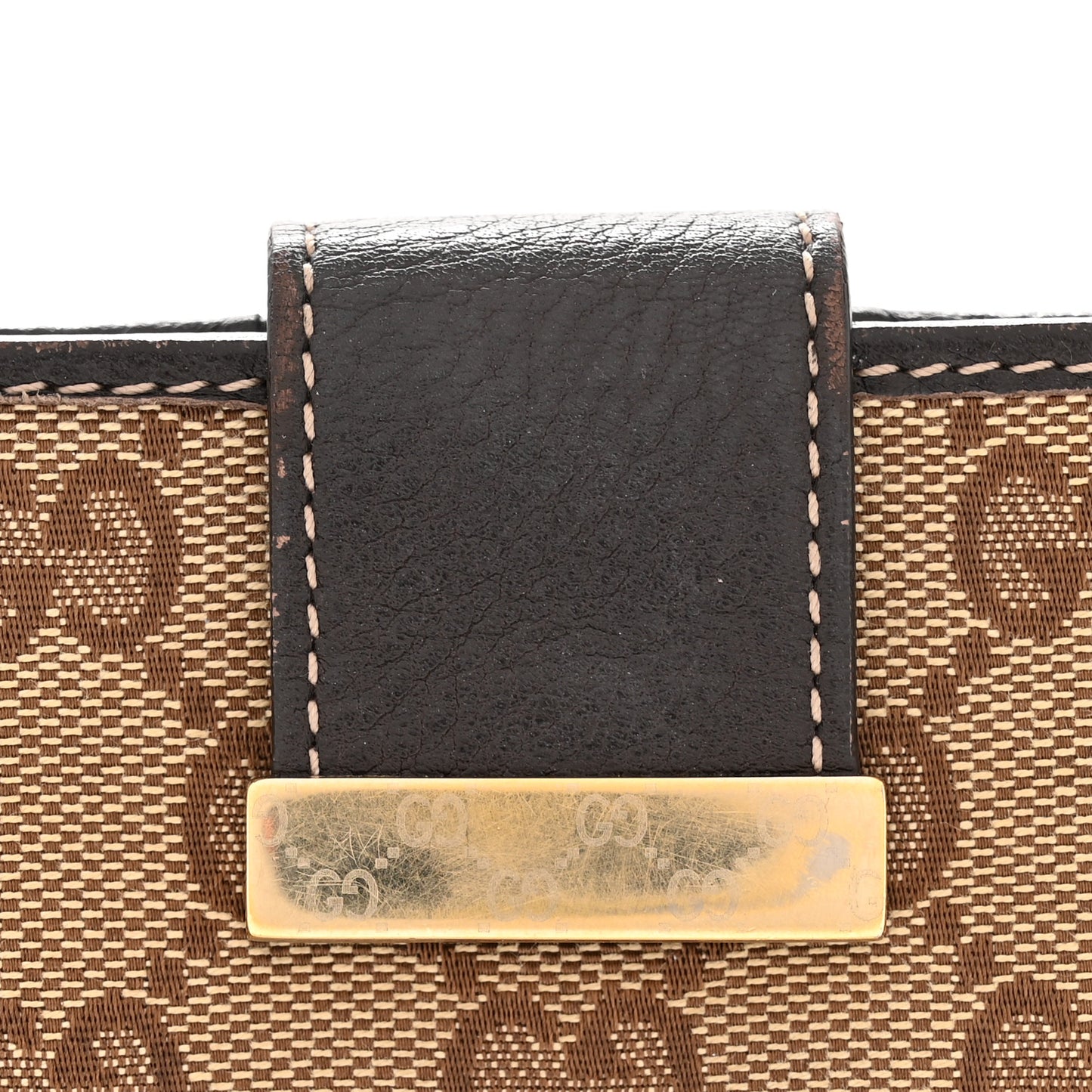 GG Plus Monogram Icon Bar Continental Flap Wallet Dark Brown