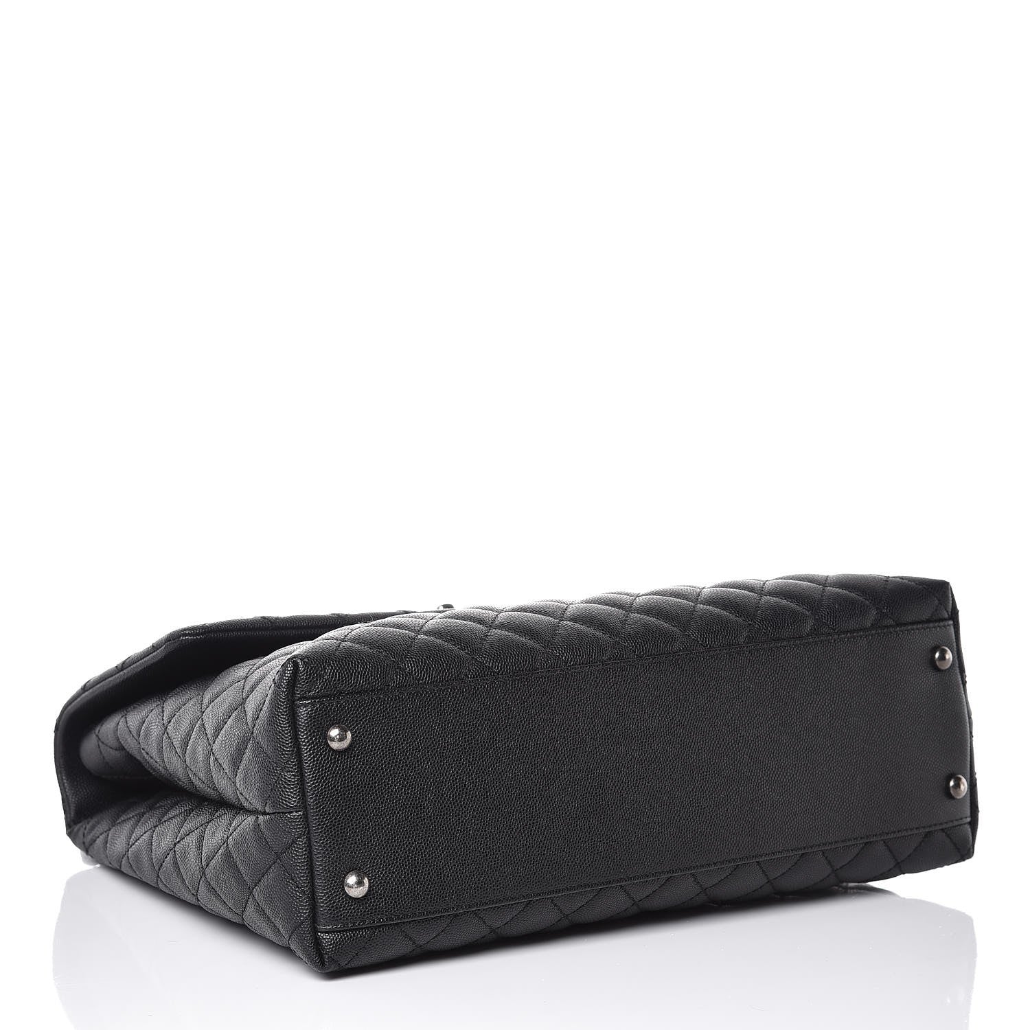Chanel Caviar Lizard Quilted Large Coco Handle Flap Black 4 of 9