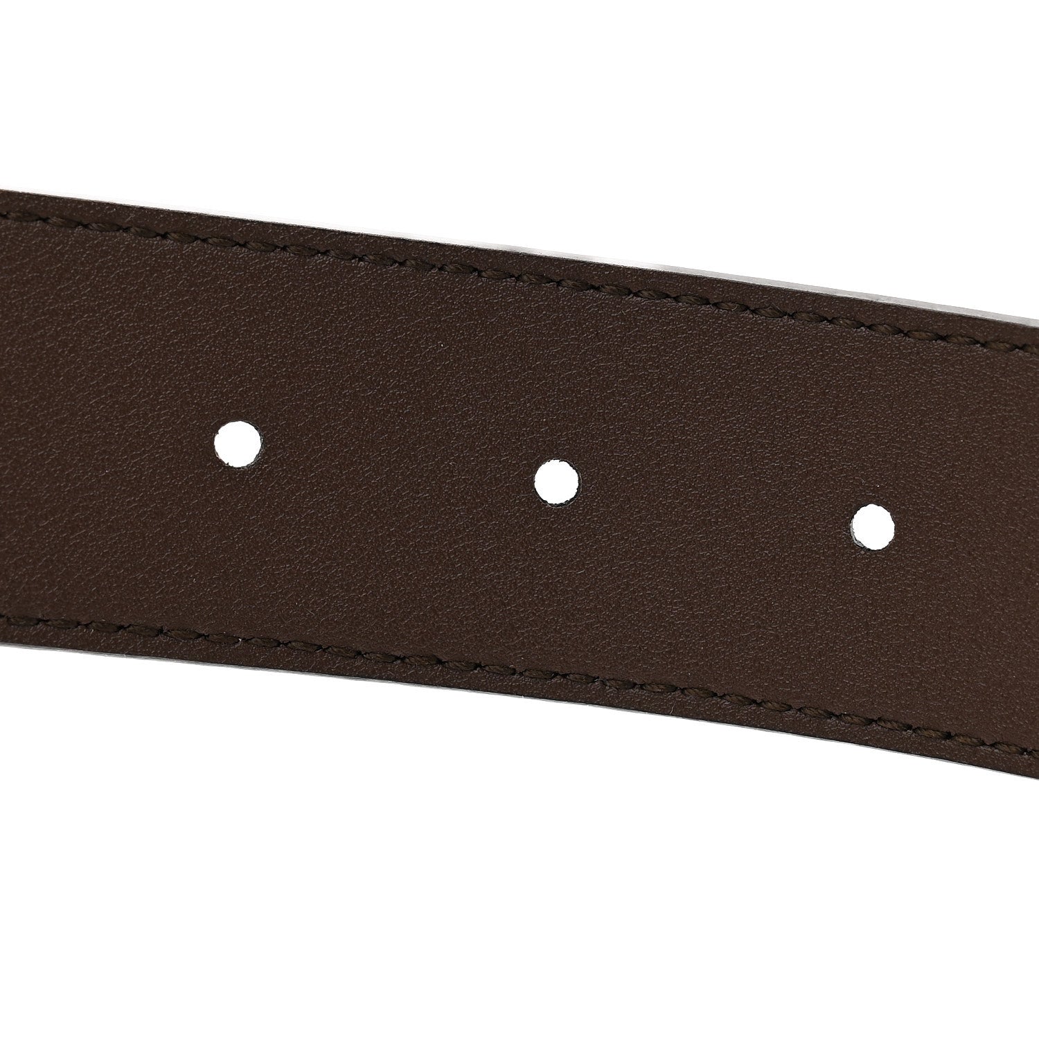Gucci Supreme Monogram Calfskin Rectangular Belt 80 32 Brown 5 of 5
