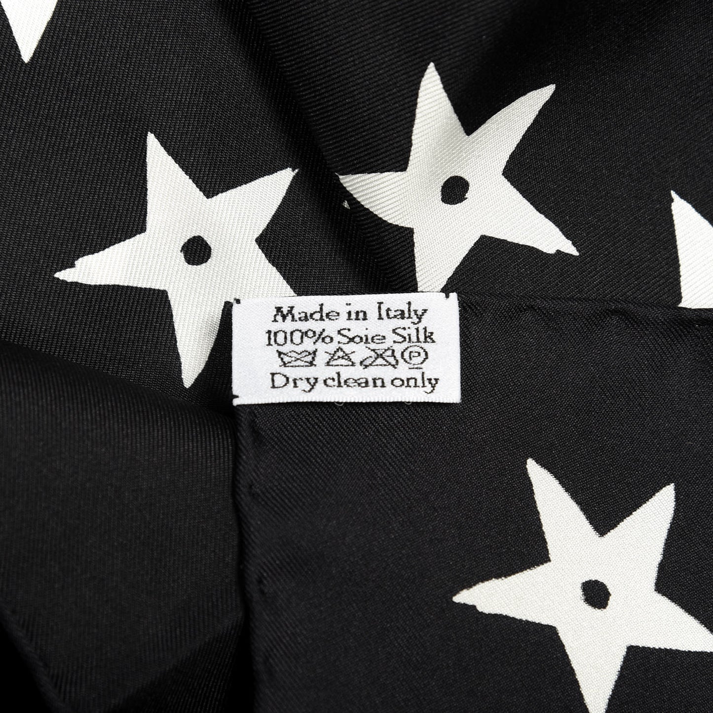 Silk Dior's Star Print Square Scarf Black