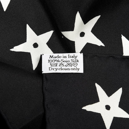 Christian Dior Silk Dior's Star Print Square Scarf Black 3 of 3