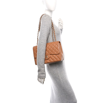 Chanel Caviar Quilted Jumbo Single Flap Light Brown 2 of 12