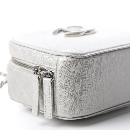 Chanel Metallic Caviar Small Coco Curve Vanity Bag Silver 5 of 9